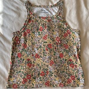 Teddy Fresh Women's Floral Tank Top - Yellow and Red